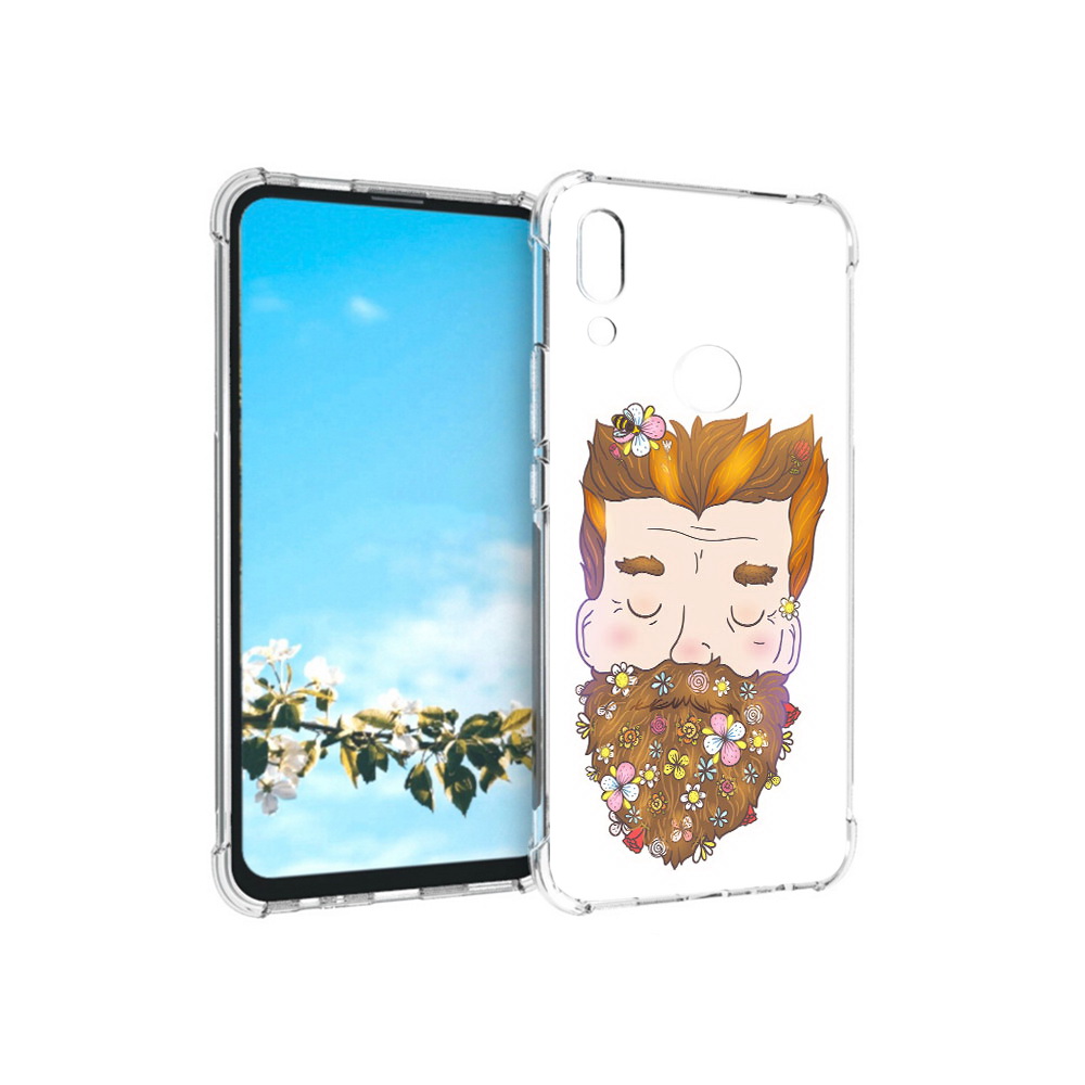 

Чехол MyPads Tocco для Huawei P Smart Z мужчина с цветами в бороде, Прозрачный, Tocco