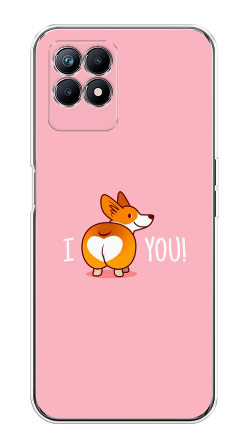 

Чехол на Realme 8i "Корги I love you", Розовый;коричневый;белый, 257350-1