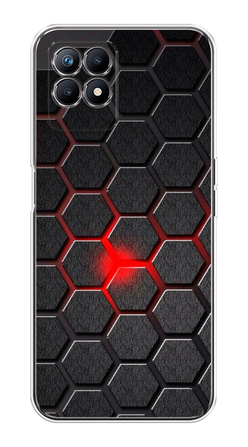 

Чехол на Realme 8i "Соты красные", Красный;черный;серый, 257350-3