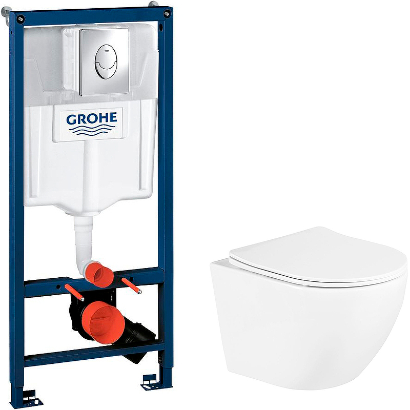 

Комплект унитаза BelBagno Uno BB3105CHR/SC с инсталляцией Grohe Rapid SL 38721001 с сидень