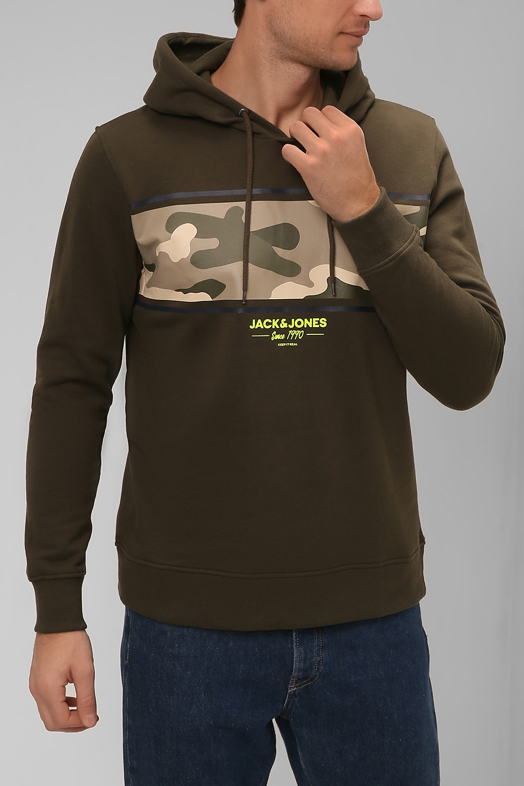 

Толстовка мужская Jack & Jones 12189141 зеленая M, 12189141