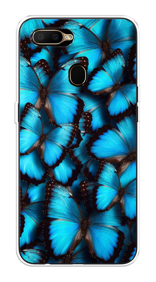 

Чехол на Oppo A5s "Тропическая бабочка 2", Голубой;черный, 252350-1
