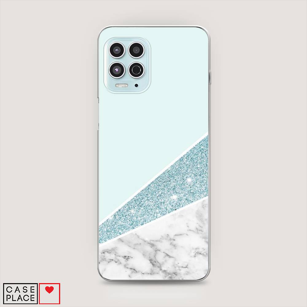 

Чехол Awog на Motorola Moto G100 "Мрамор с голубыми блестками", Разноцветный, 241650-3