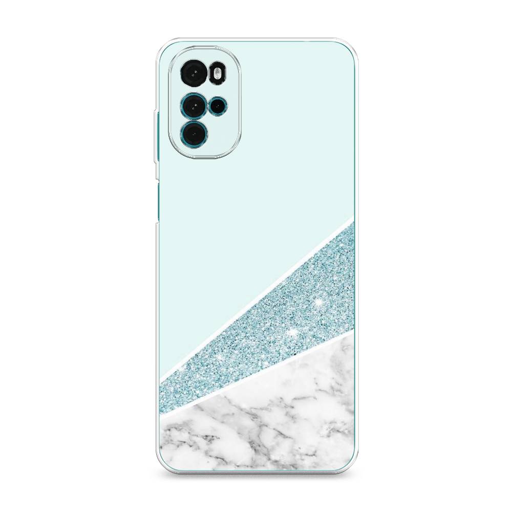 

Чехол Awog на Motorola Moto G22 "Мрамор с голубыми блестками", Разноцветный, 243150-3