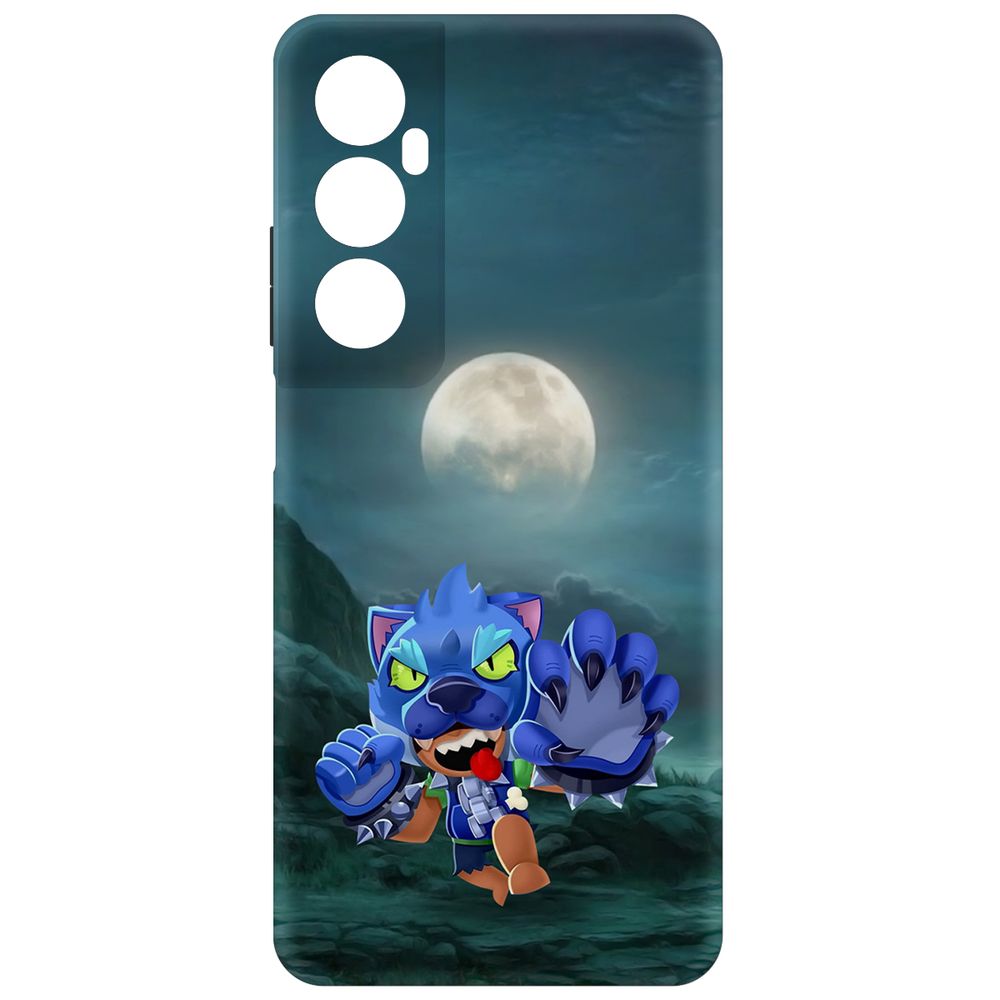 

Чехол Krutoff для Realme C65 Brawl Stars - Оборотень Леон, Черный