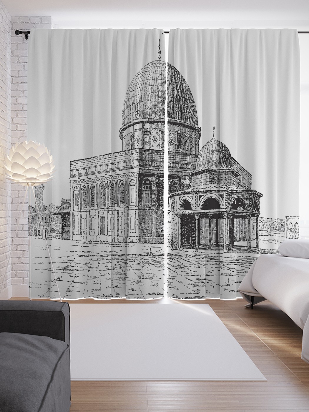 

Шторы с фотопечатью JoyArty "Иерусалимская мечеть" из сатена, 290х265 см, Иерусалимская мечеть