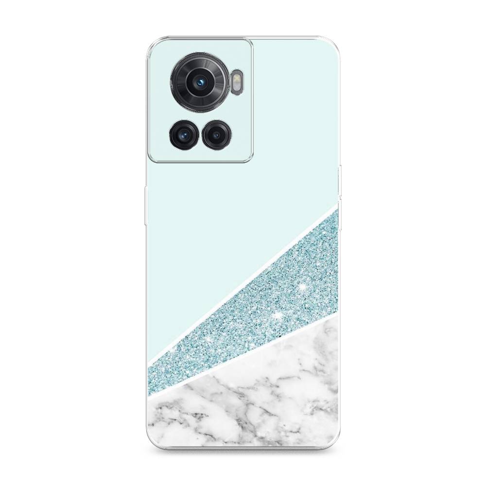фото Силиконовый чехол "мрамор с голубыми блестками" на oneplus ace awog