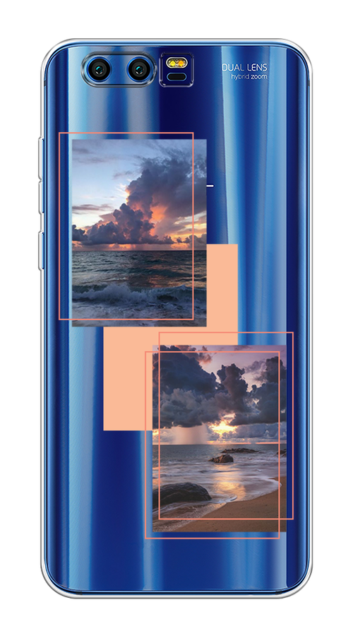 

Чехол на Honor 9 "Sky collage", Розовый;прозрачный;синий, 62450-1