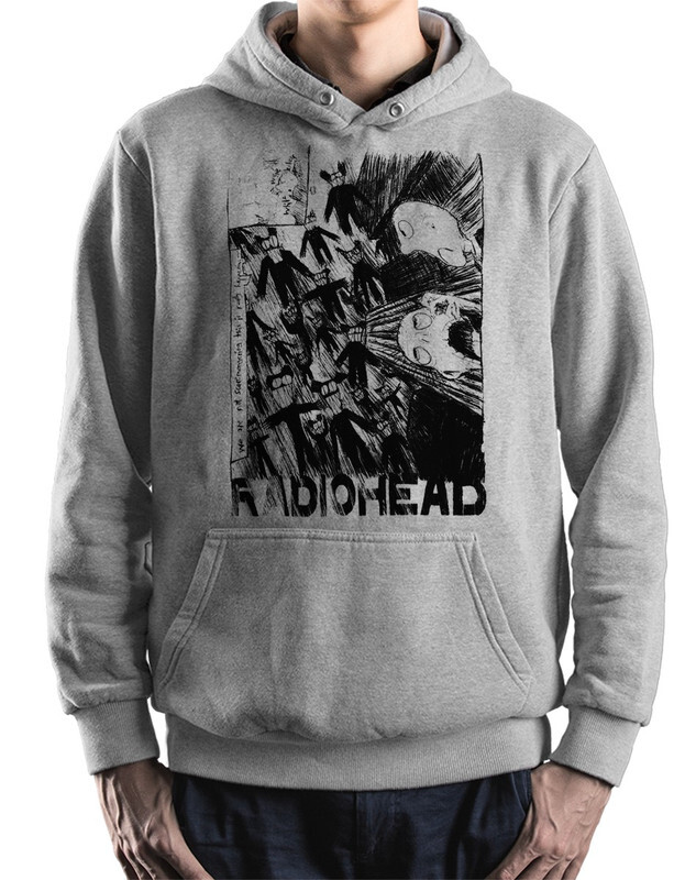 

Худи мужское Dream Shirts Radiohead / Рок серое 44 RU, Radiohead / Рок