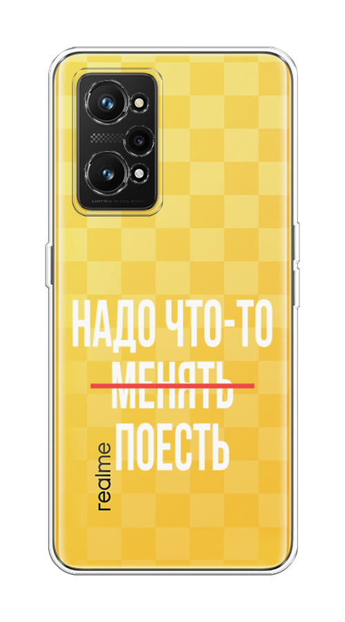 

Чехол на Realme GT Neo 3T "Надо что-то поесть", Белый;красный, 2510750-6