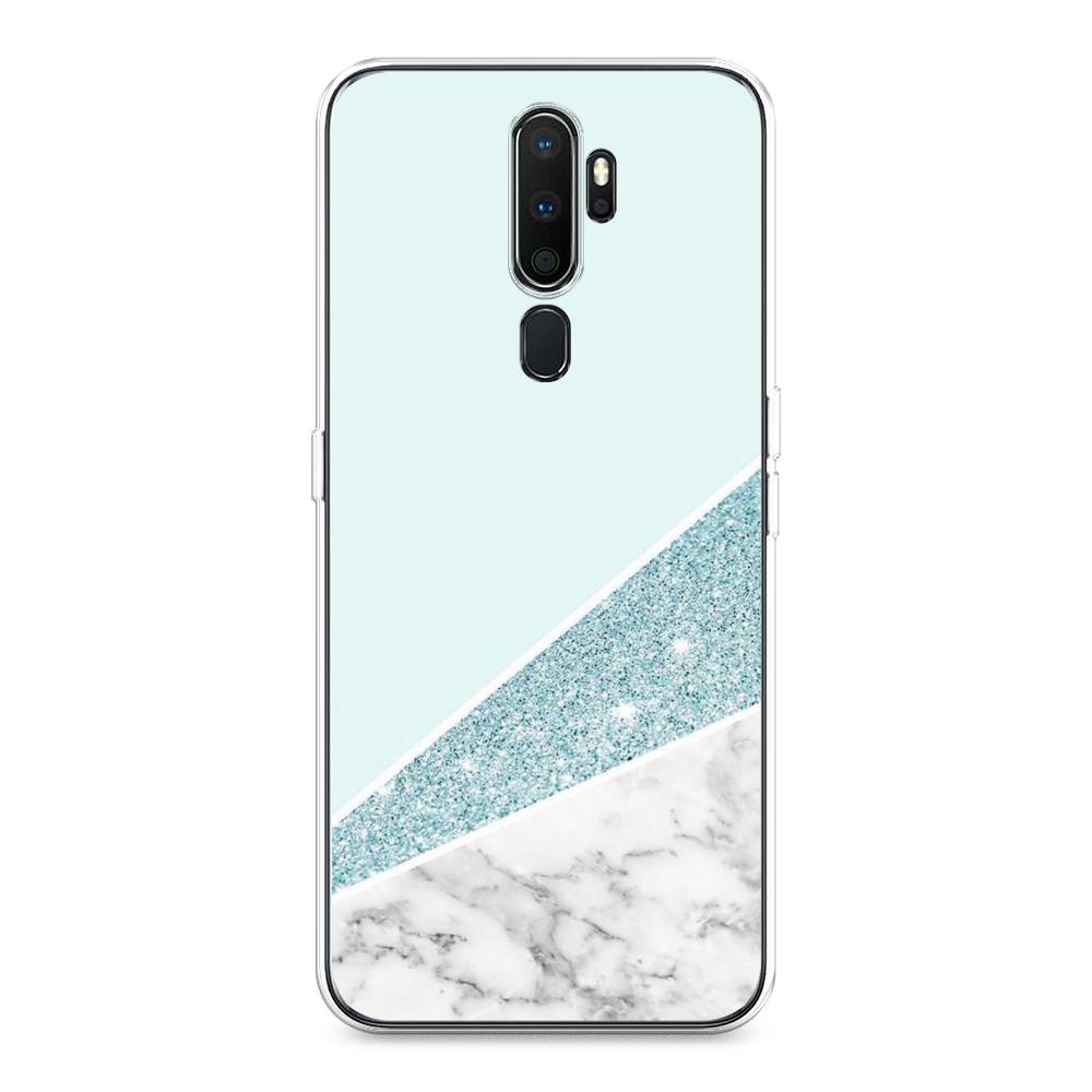 

Чехол Awog на Oppo A5/A9 2020 "Мрамор с голубыми блестками", Разноцветный, 251950-3