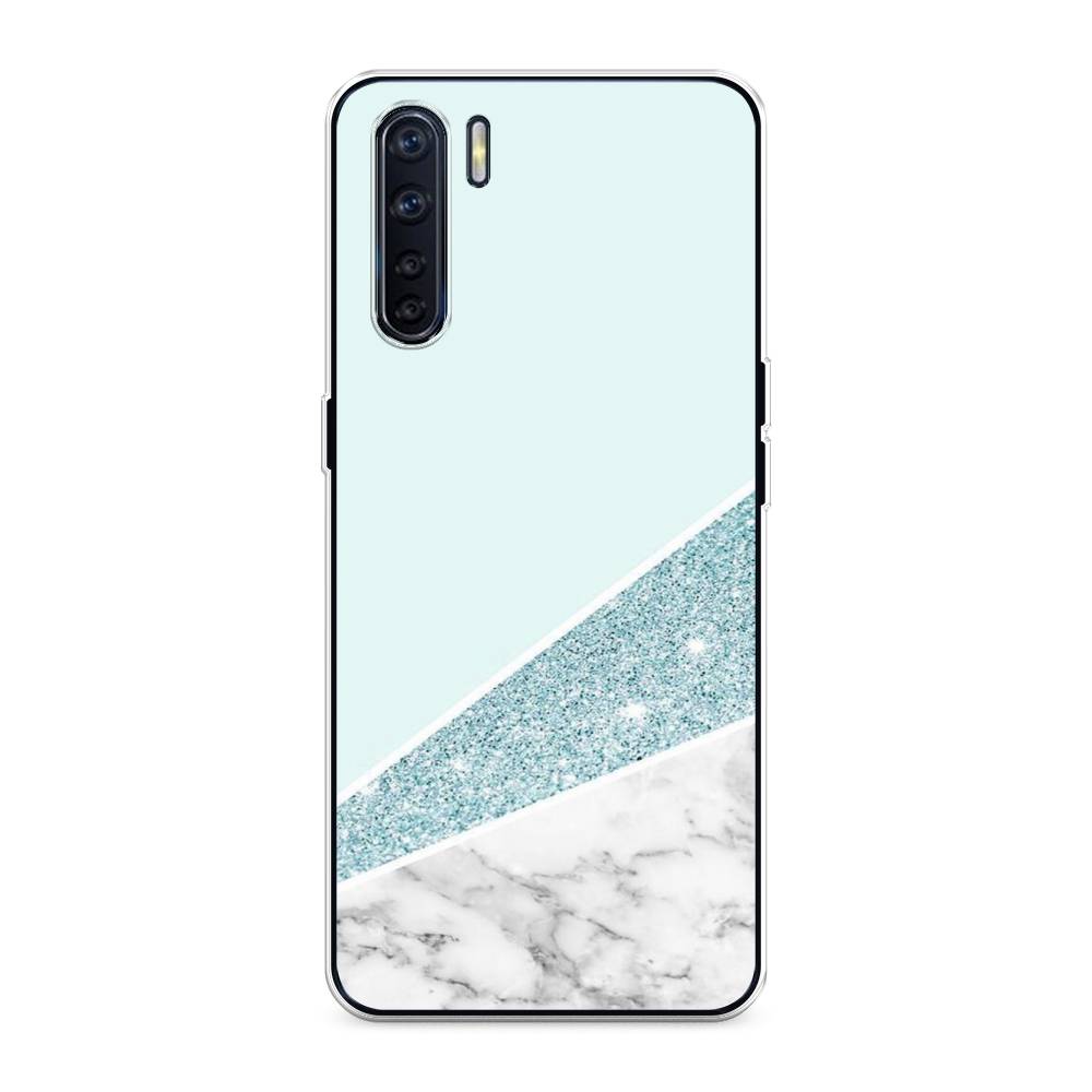 

Чехол Awog на Oppo A91/Reno 3 "Мрамор с голубыми блестками", Разноцветный, 254250-3