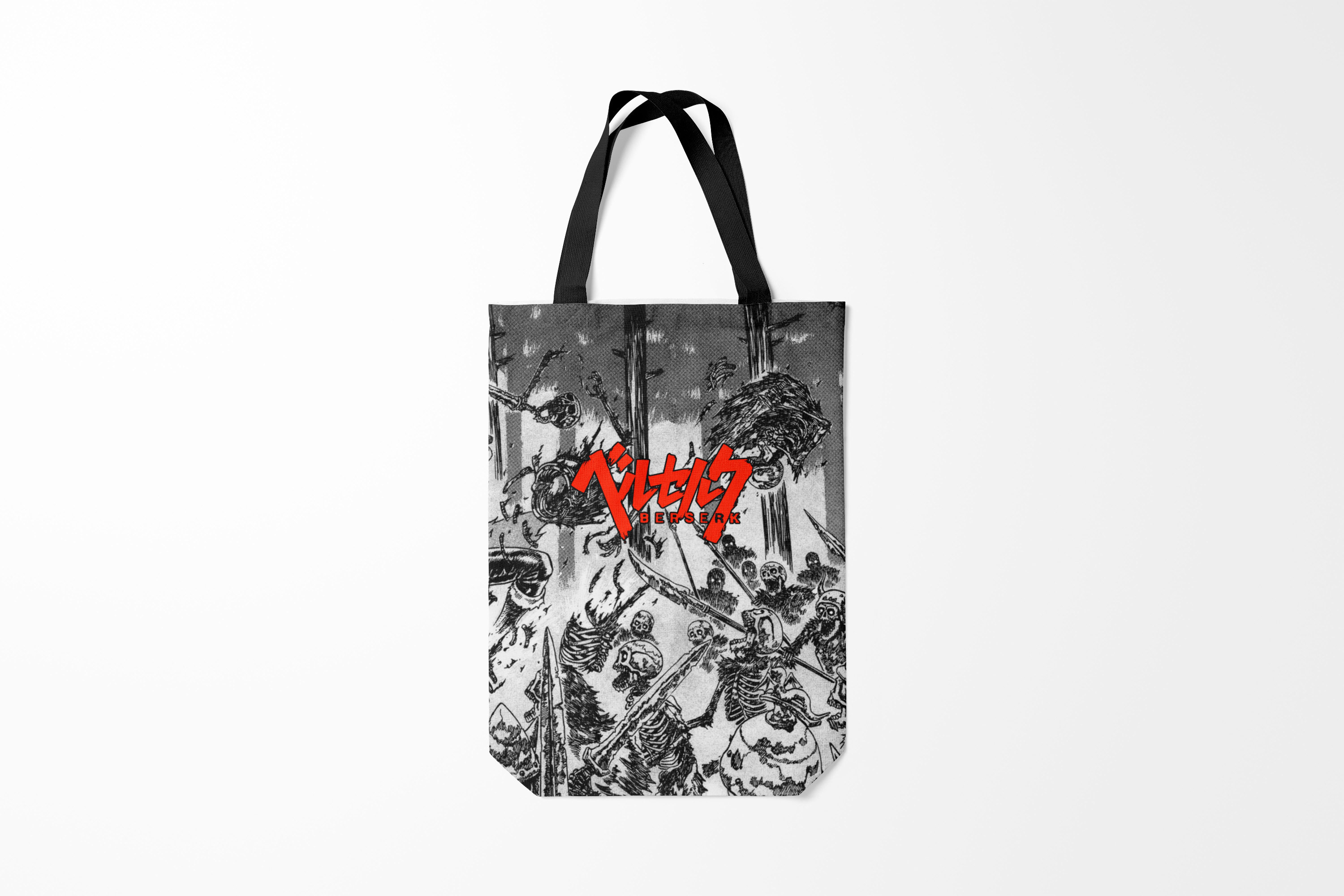 

Сумка шoппер унисекс Burnettie Берсерк скелеты, серый, Берсерк скелеты