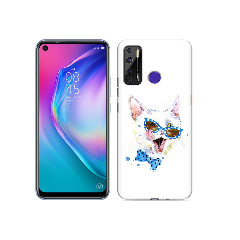 

Чехол MyPads Tocco для Tecno Camon 15 белый кот, Прозрачный, Tocco
