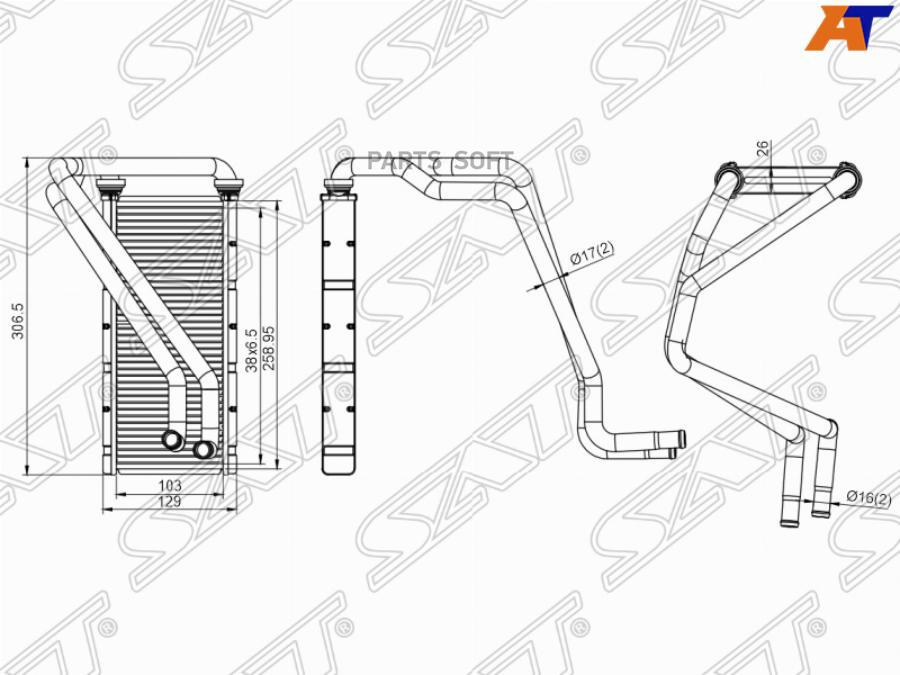 

Радиатор Отопителя Салона Subaru Forester/Legacy/Impreza 03-08 Sat арт. ST-SB66-395-0