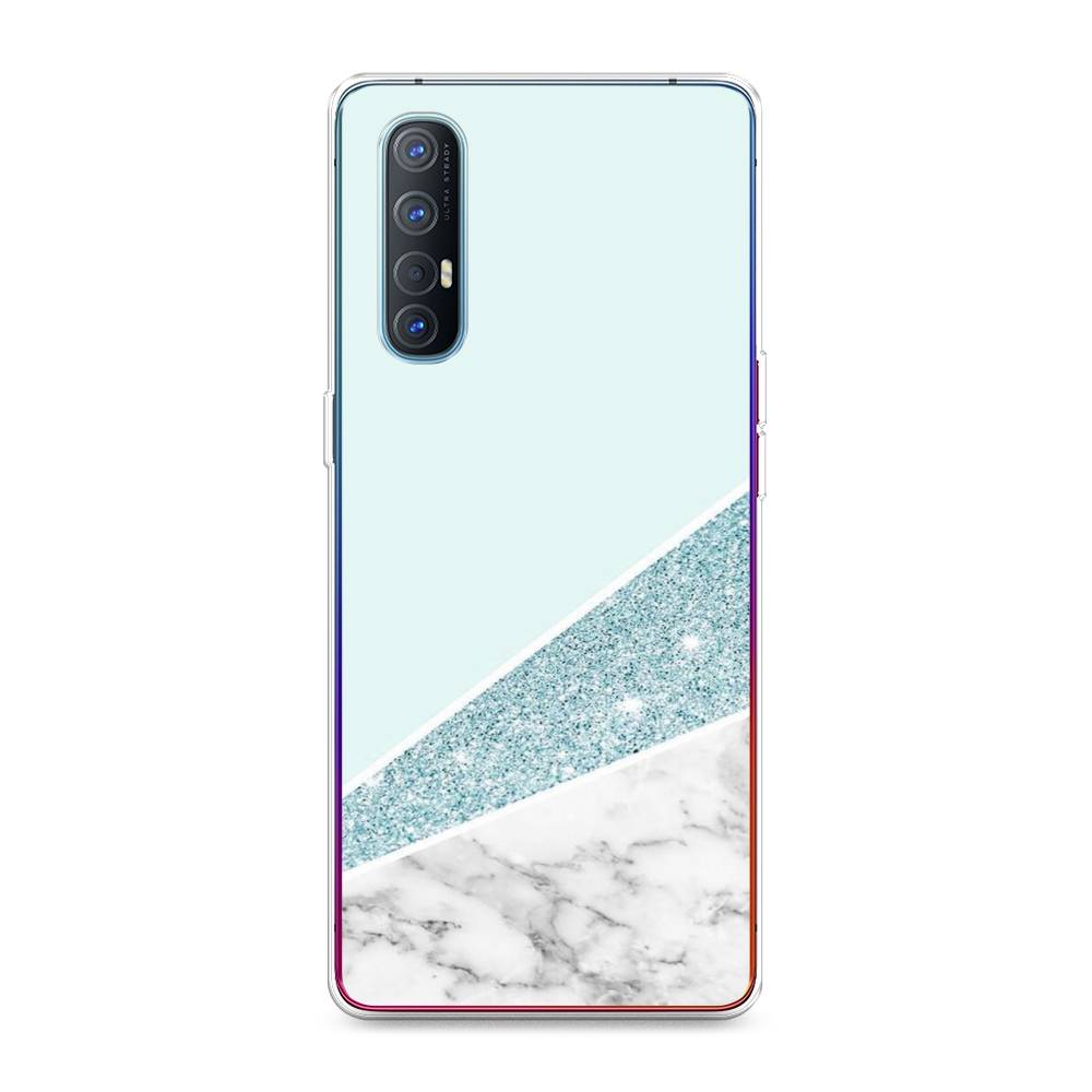 

Чехол Awog на Oppo Reno 3 Pro "Мрамор с голубыми блестками", Разноцветный, 252550-3