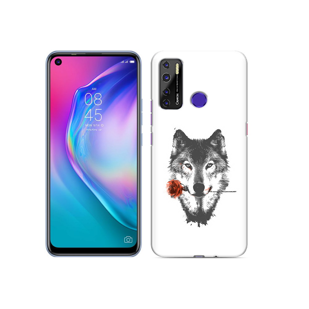 

Чехол MyPads Tocco для Tecno Camon 15 волк с розой, Прозрачный, Tocco