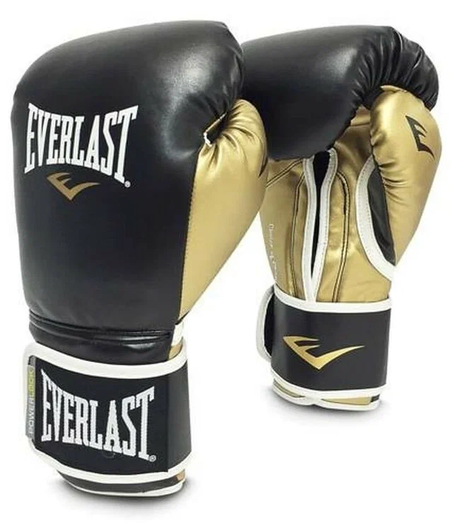 

Перчатки Everlast Powerlock PU 12 oz, черно-золотой, Золотистый;черный;белый, Powerlock