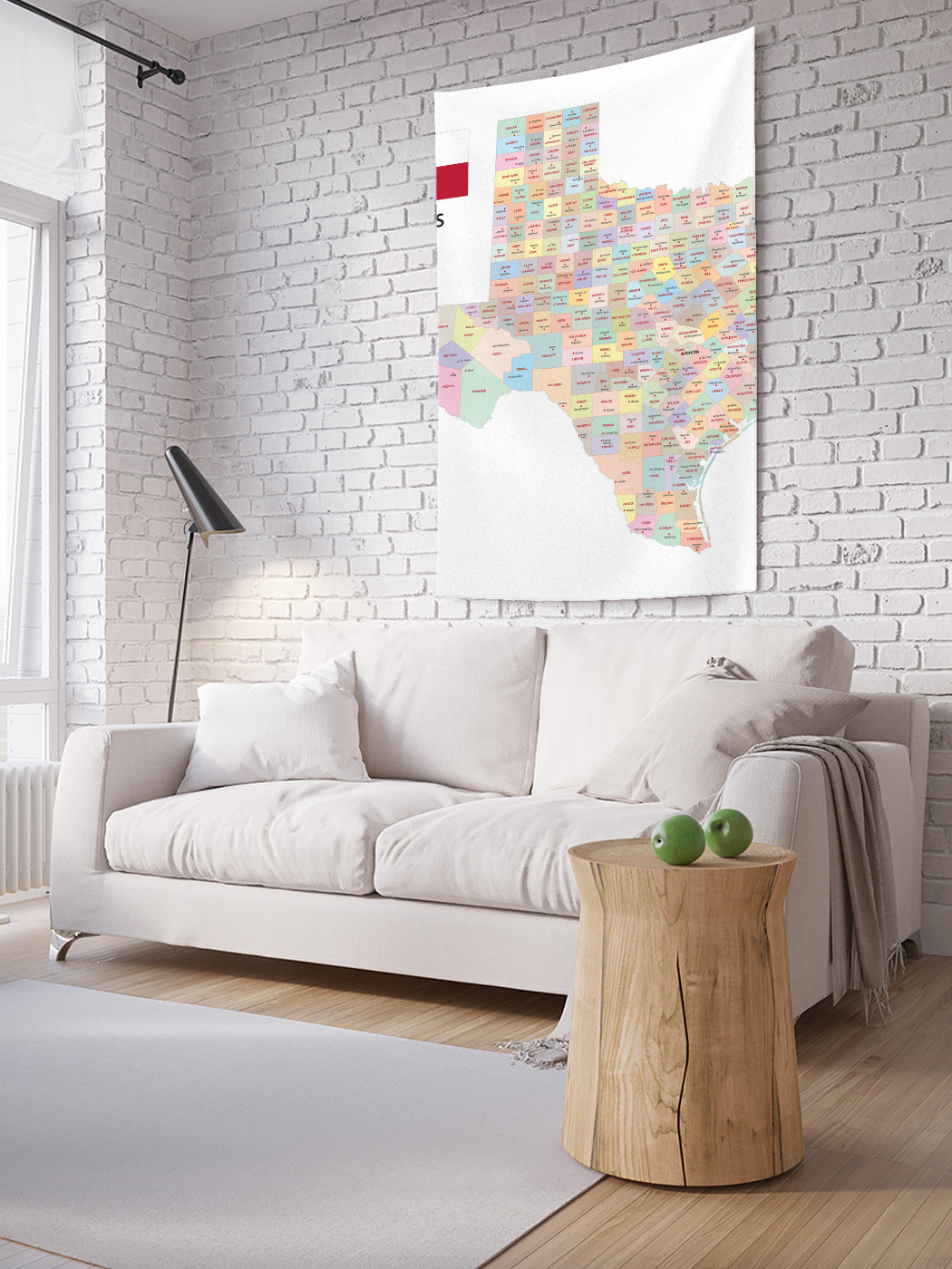 

Вертикальное фотопанно на стену JoyArty Карта Штат Техас 100x150 см, Карта Штат Техас