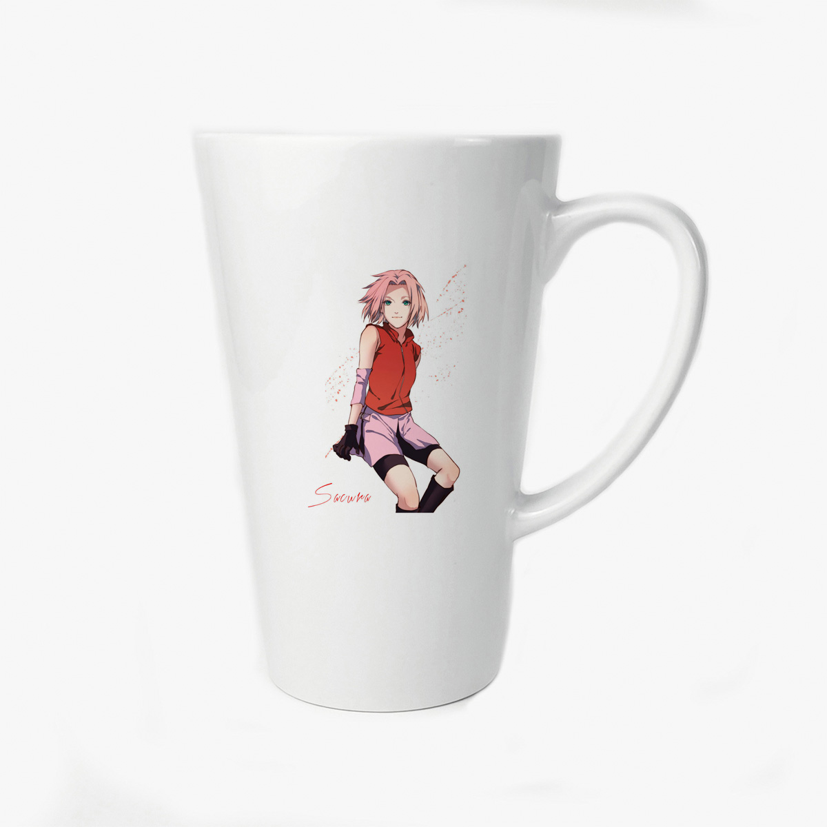 

Большая конусная кружка CoolPodarok Аниме Наруто Сакура Белый фон Naruto Sacura
