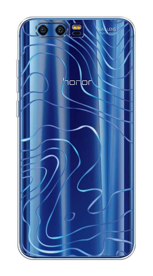 

Чехол на Honor 9 "Blue lines", Прозрачный;синий, 62450-1