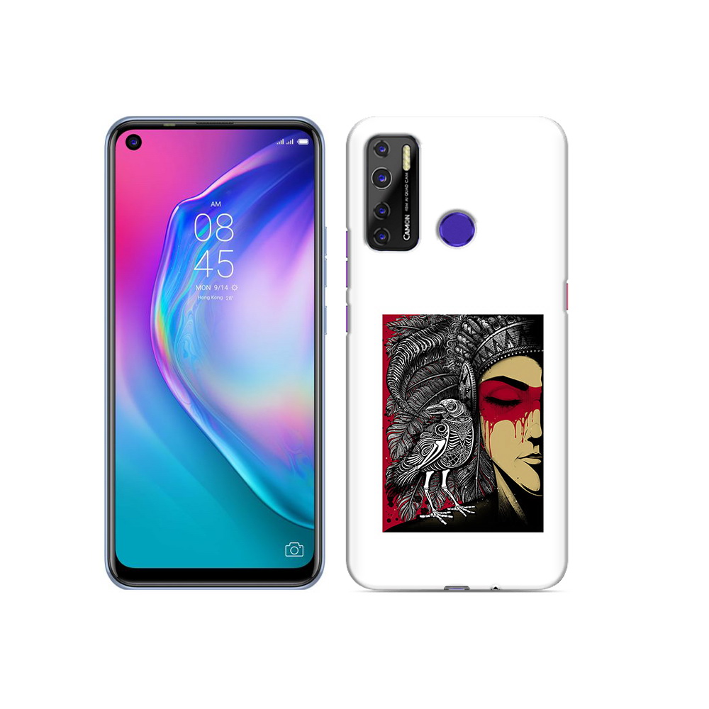 

Чехол MyPads Tocco для Tecno Camon 15 девушка с вороном в абстракции, Прозрачный, Tocco