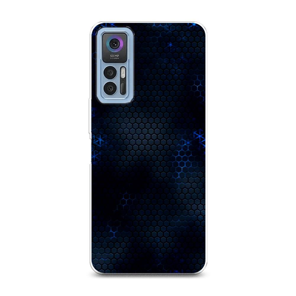 

Силиконовый чехол "Фон соты синие" на TCL 30, 290950-3