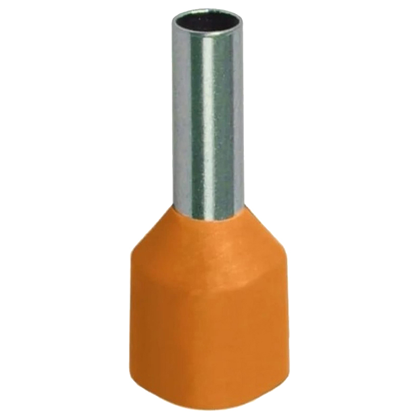 фото No-570-08 эра наконечник-гильза е0508 0,5мм2 с изолированным фланцем оранжевый (100 шт)