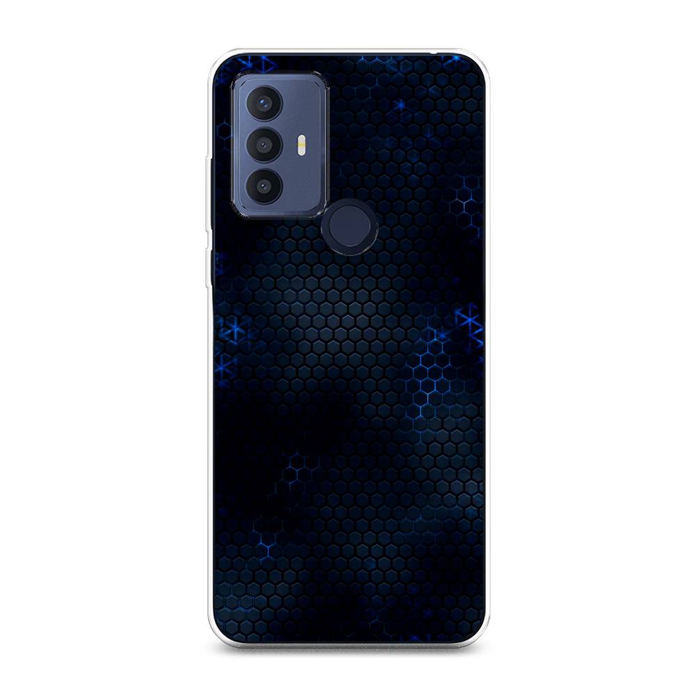

Силиконовый чехол "Фон соты синие" на TCL 30 SE, 290550-3