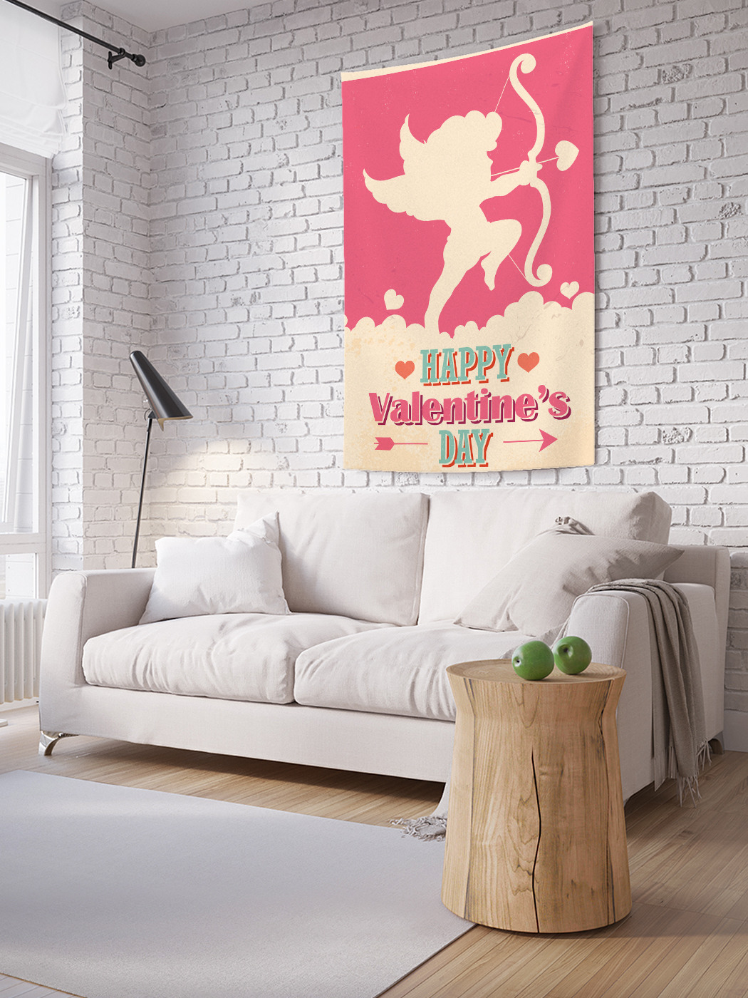 

Вертикальное фотопанно на стену JoyArty Купидон с поздравлением 100x150 см, Купидон с поздравлением