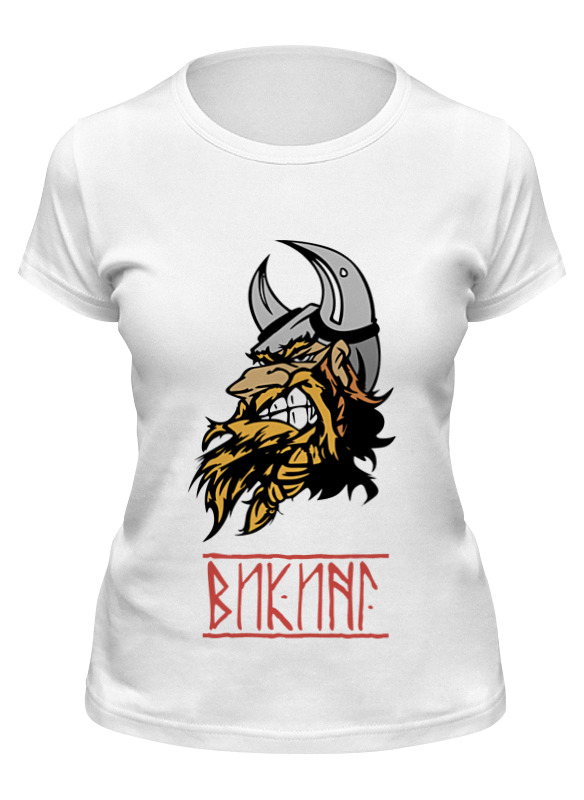 

Футболка женская Printio Суровый викинг белая XL, Белый, Суровый викинг
