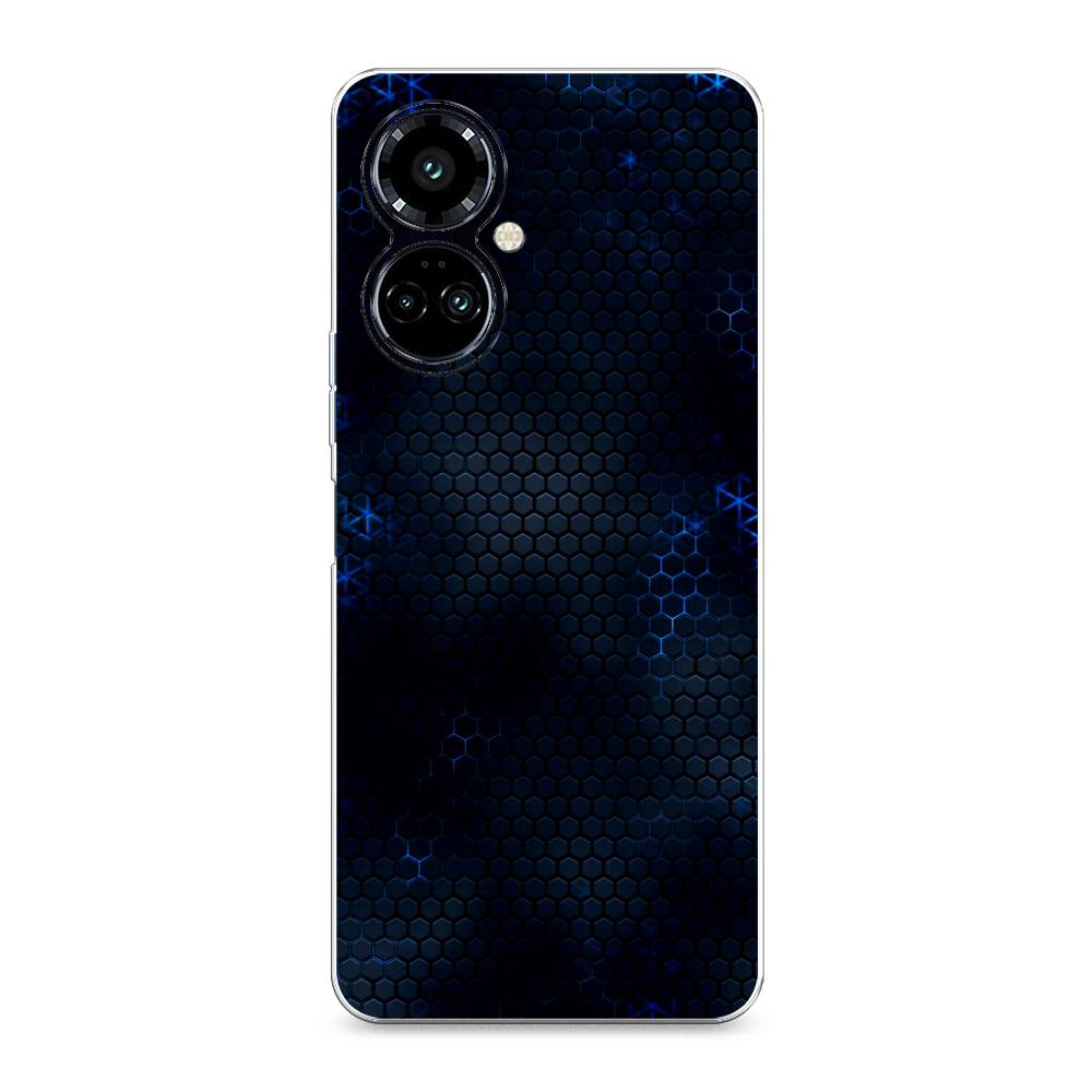 

Силиконовый чехол "Фон соты синие" на Tecno Camon 19 Pro, Фон соты синие