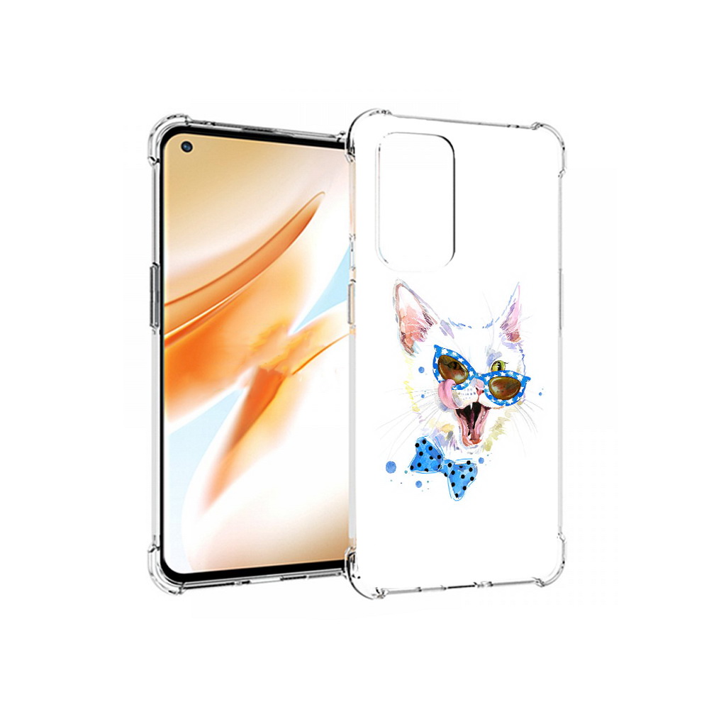 

Чехол MyPads Tocco для OnePlus 9 Pro белый кот (PT159597.127.229), Прозрачный, Tocco
