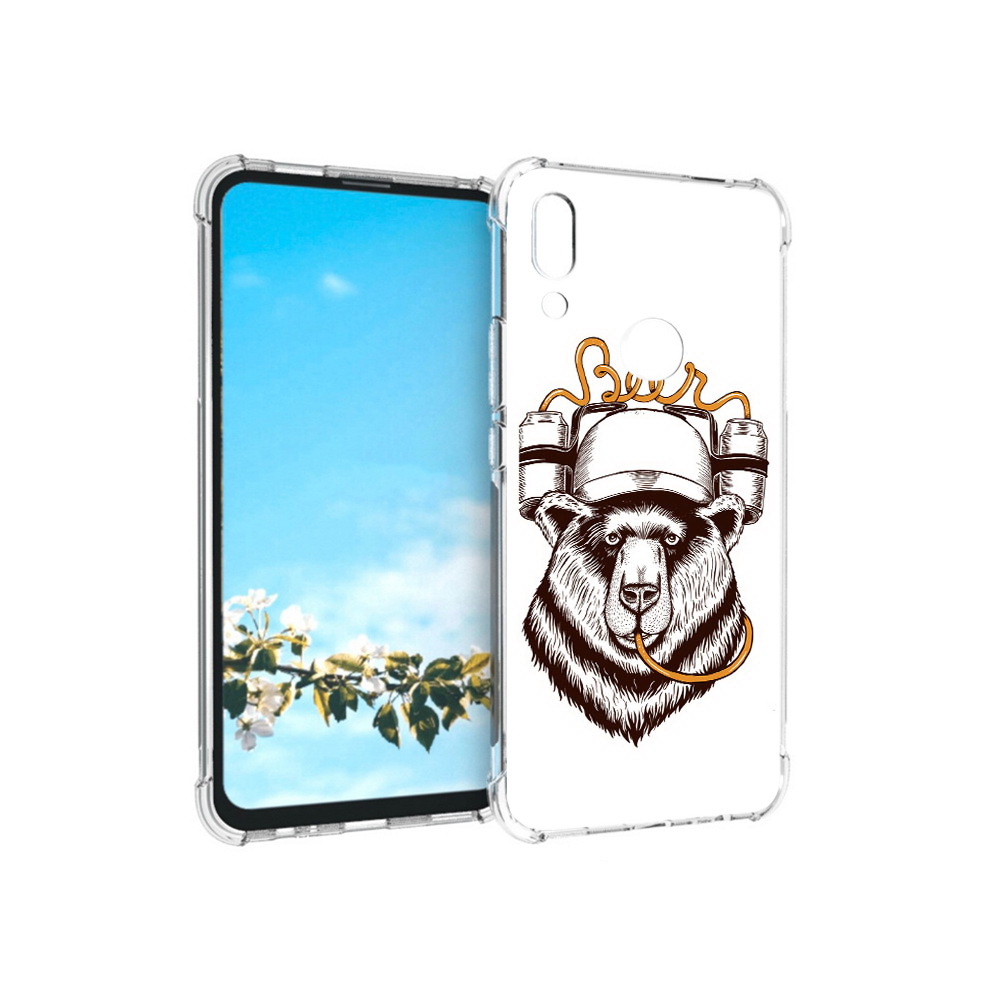 

Чехол MyPads Tocco для Huawei P Smart Z пивной медведь, Прозрачный, Tocco