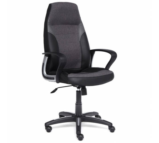 Кресло UT_Echair IMPREZA кожзам/ткань,черный/серый/металлик 36-6/F68/С36