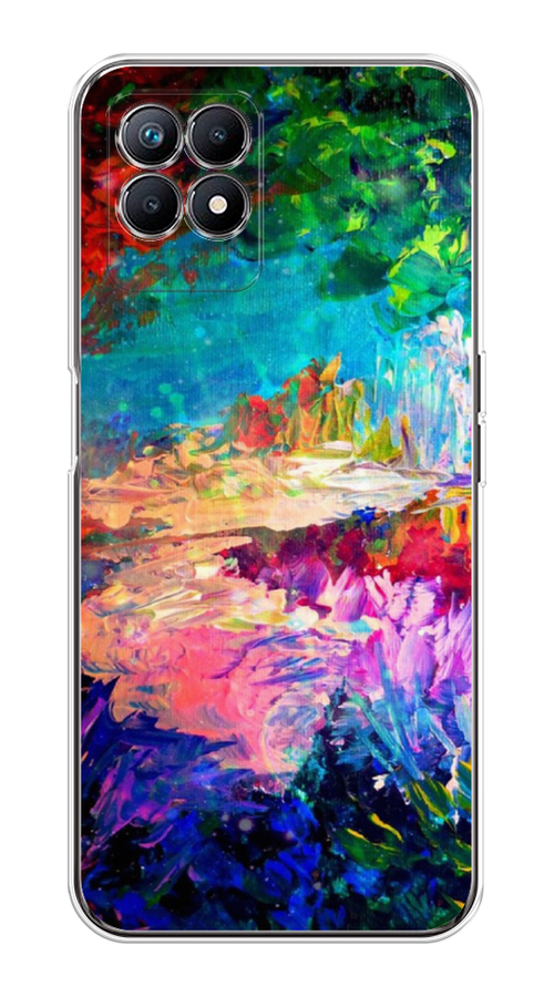 

Чехол на Realme 8i "Лес-гуашь", Синий;розовый;зеленый, 257350-4