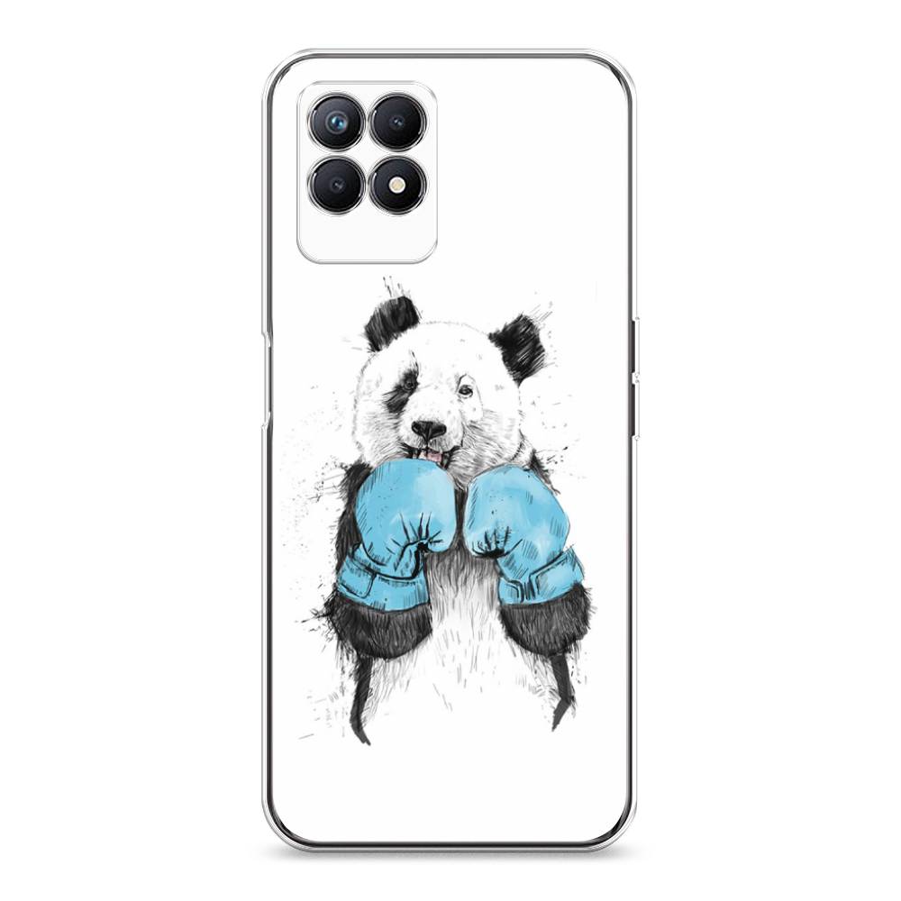 

Чехол на Realme 8i "Панда боксер", Голубой;белый;серый, 257350-1