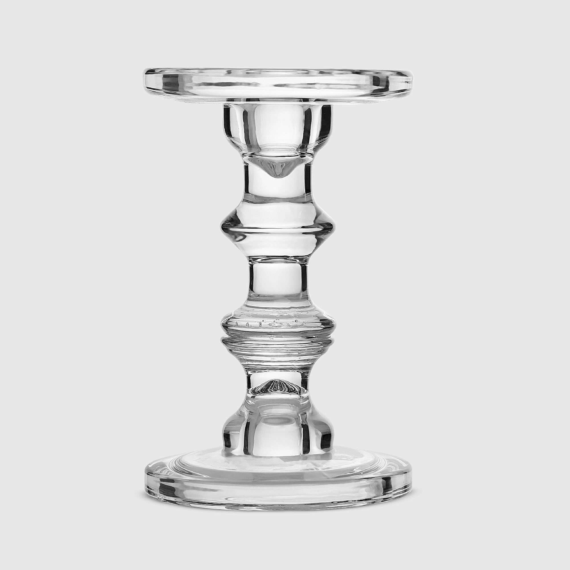 Подсвечник Anhua Glass прозрачный стекло 11,2x11,2x18 см