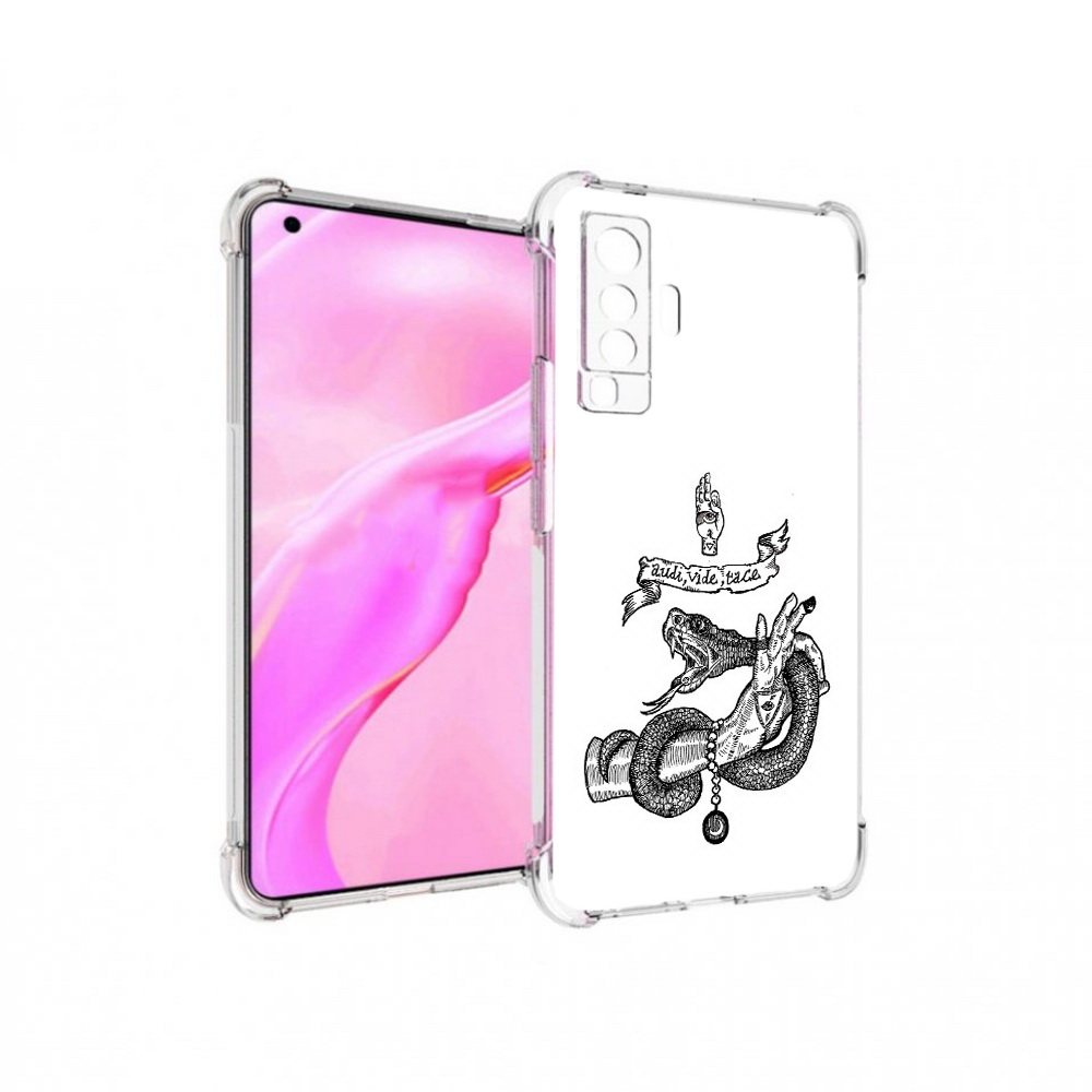 

Чехол MyPads Tocco для Vivo X50 змея на руке рисунок (PT226969.391.366), Прозрачный, Tocco