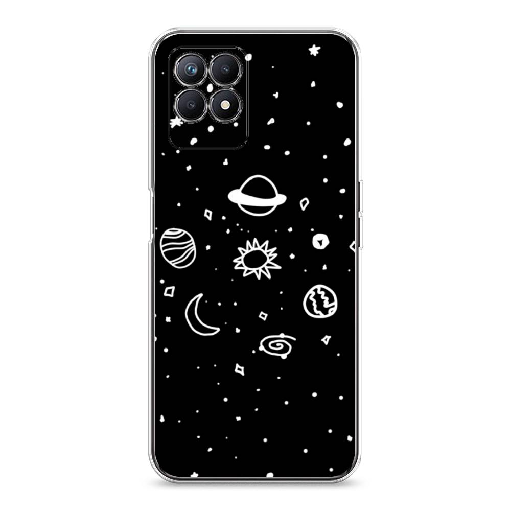 

Чехол на Realme 8i "Дудл солнечной системы", Бежевый;серый, 257350-2