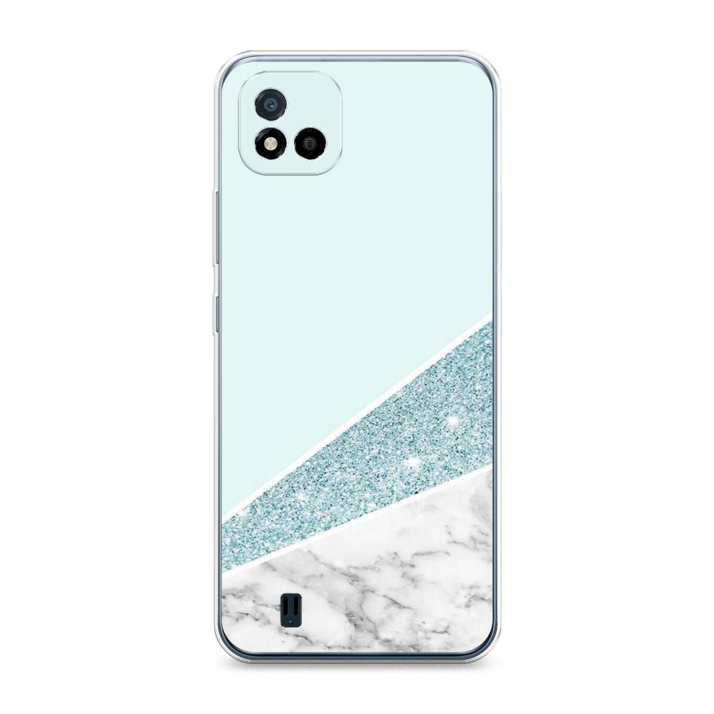 

Чехол Awog на Realme C11 (2021) "Мрамор с голубыми блестками", Разноцветный, 257550-3