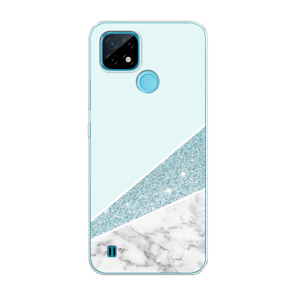 

Чехол Awog на Realme C21 "Мрамор с голубыми блестками", Разноцветный, 254950-3