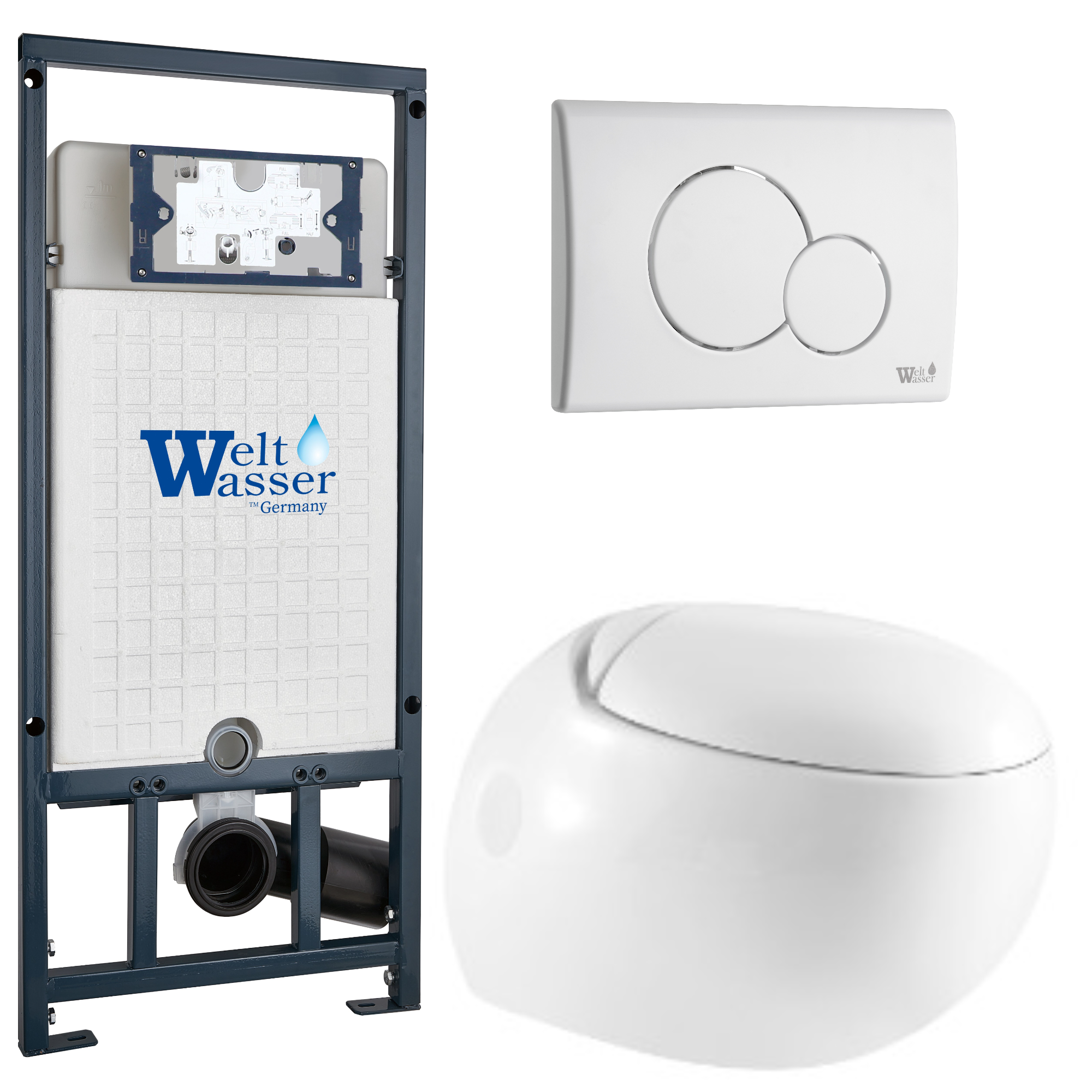 фото К-т weltwasser 10000010724 унитаз jeckenbach 004 gl-wt + инсталл. marberg 507 + к.смыва