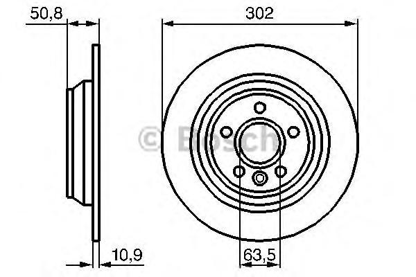 

Тормозной диск Bosch задний 302x11 мм 5 отверстий 986479254