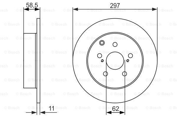 

Тормозной диск Bosch задний 297x11 мм 5 отверстий 986479574