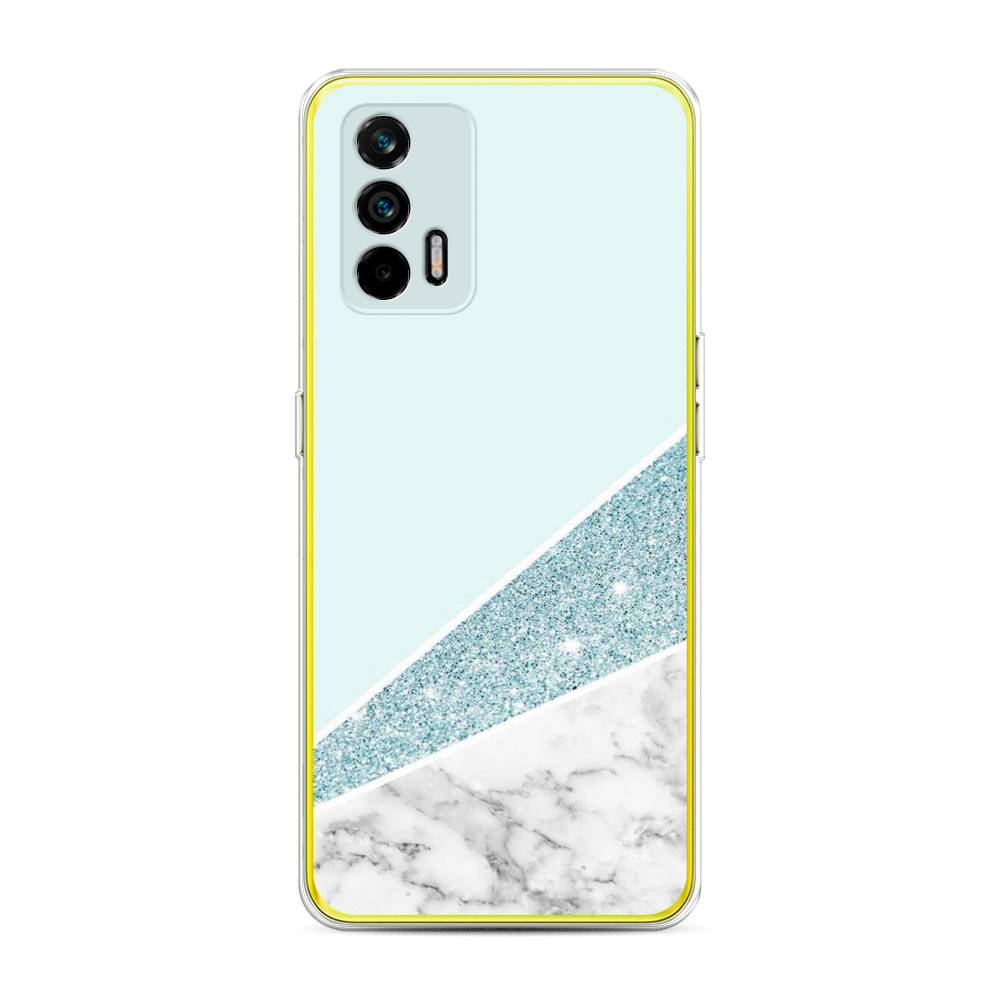 

Чехол Awog на Realme Q3 Pro "Мрамор с голубыми блестками", Разноцветный, 256550-3