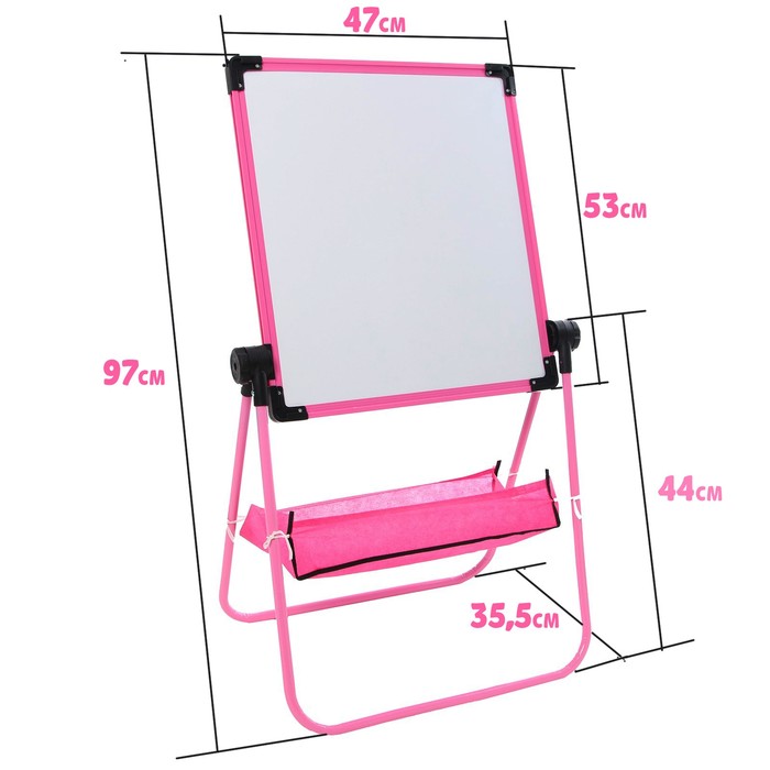 

Детский мольберт «Премиум» в наборе с маркерами, мелом, губкой розовый