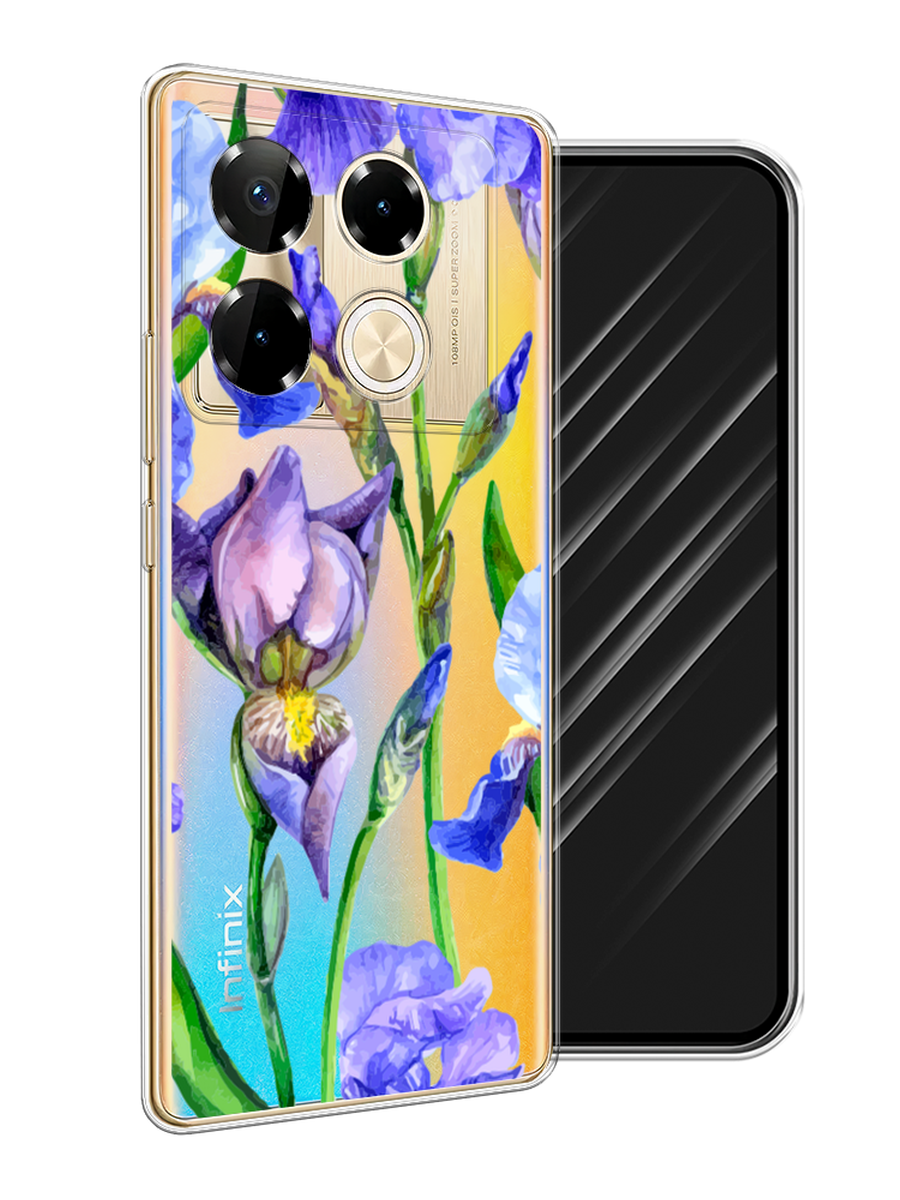 

Чехол Awog на Infinix Note 40 Pro "Синие ирисы", Фиолетовый;голубой;зеленый, 3105750-1