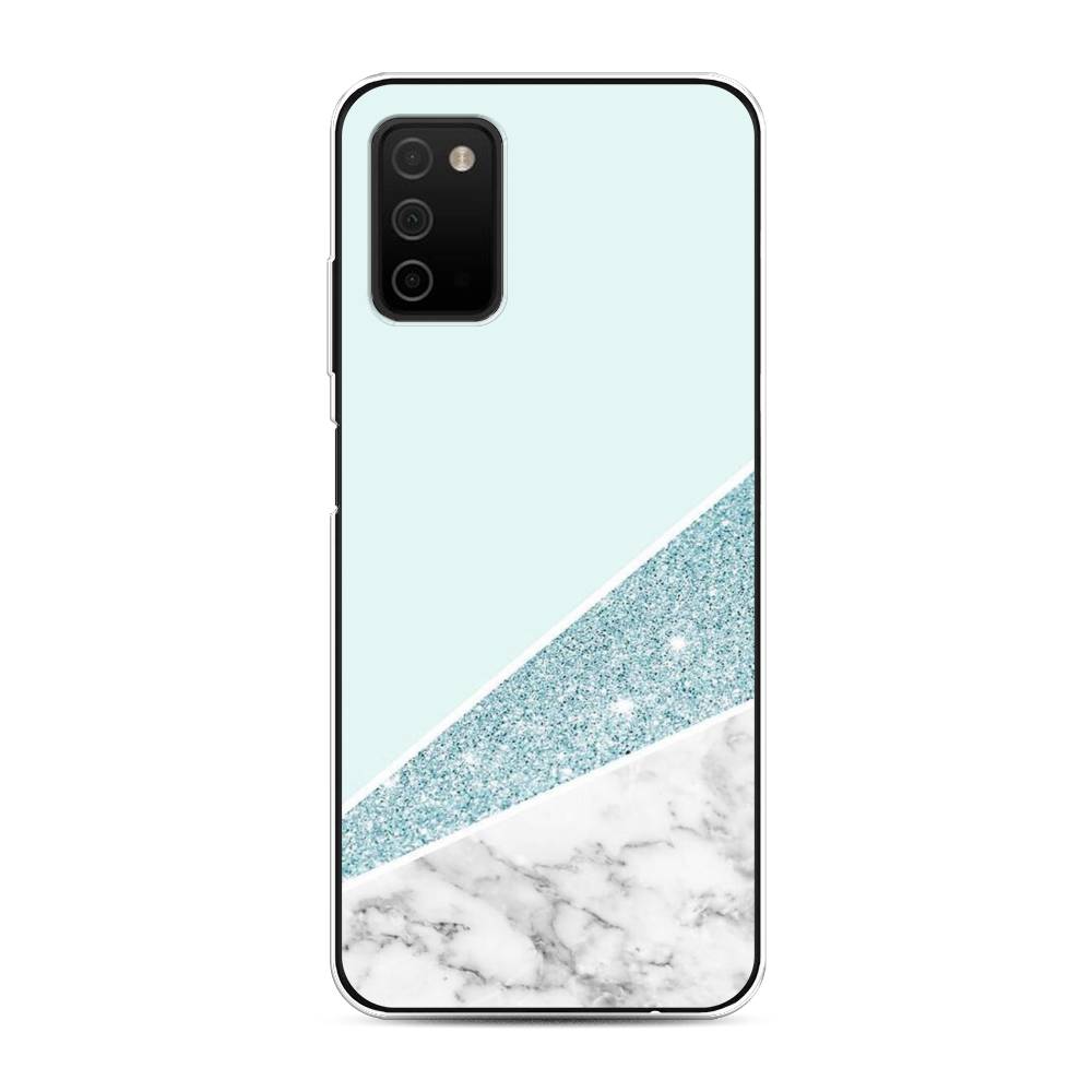 

Чехол Awog на Samsung Galaxy A03S / Самсунг A03S "Мрамор с голубыми блестками", Разноцветный, 2103250-3