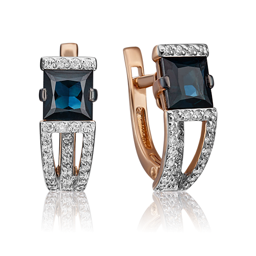 

Серьги из золота PLATINA jewelry 02-0858, сапфир/бриллиант, 02-0858